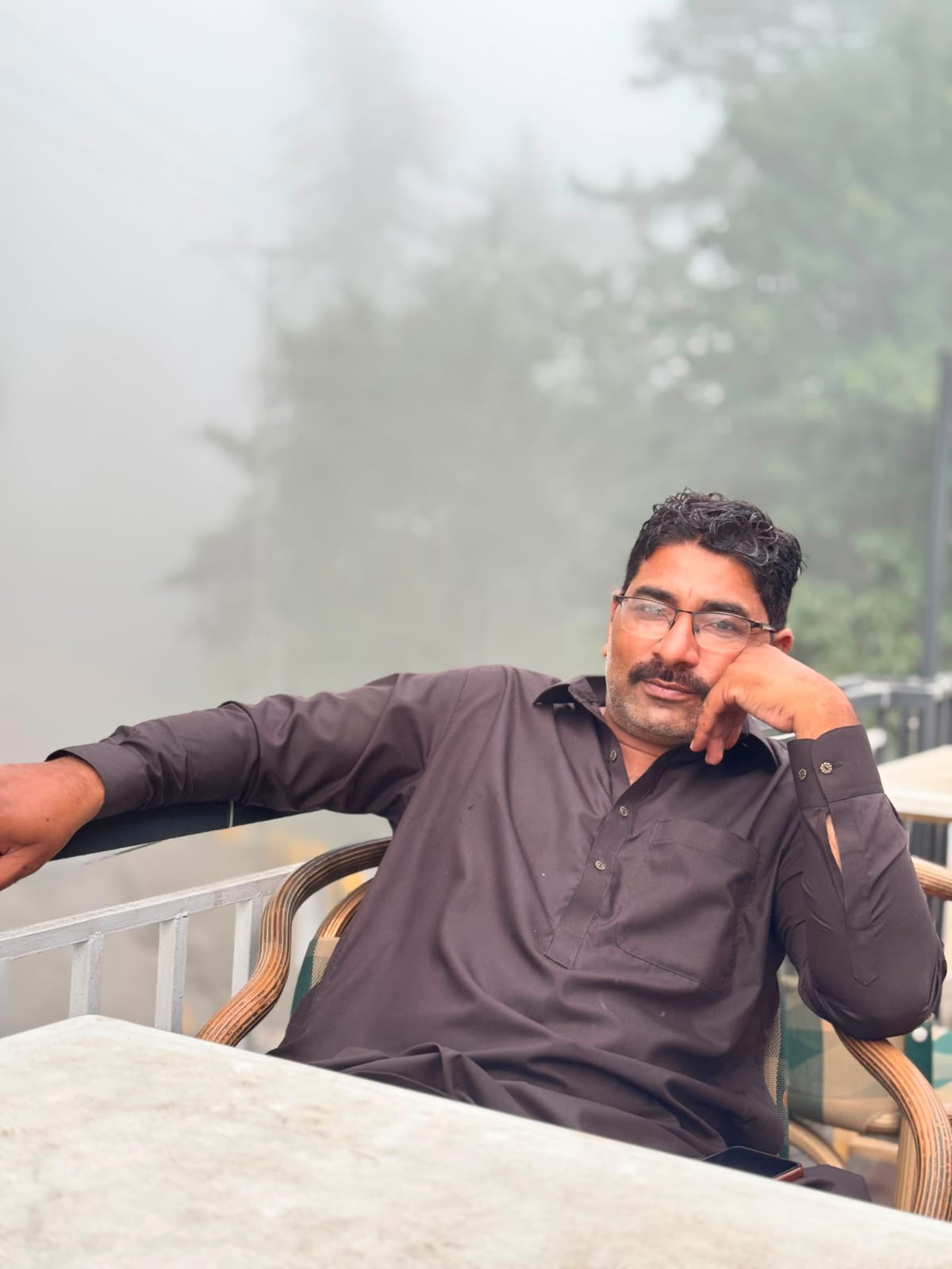 Portrait of a man seated outdoors